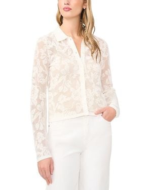 Ted Baker Alberta La Sheer Rose Jacquard Top - White