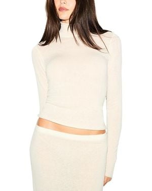 Skims Featherweight Cashmere Turtleneck Sweater - Natural