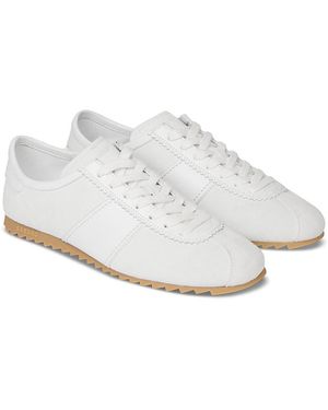 Sandro Soft Runner Split Leather Sneakers - White