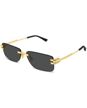 Bottega Veneta Square Sunglasses, 58Mm - Metallic