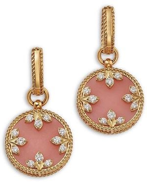 Roberto Coin 18K Diamond & Opal Venetian Princess Medallion Earrings - White