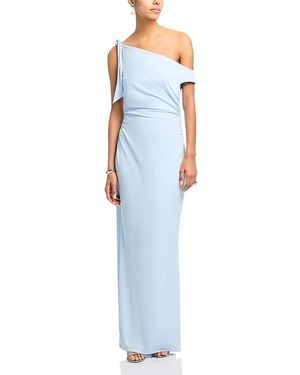 Wayf Say Less Ruched Midi Dress - Blue