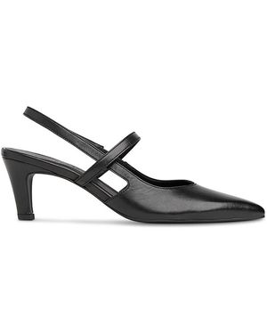 Whistles Cecily Pointed Toe Slingback Kitten Heel Pumps - Black