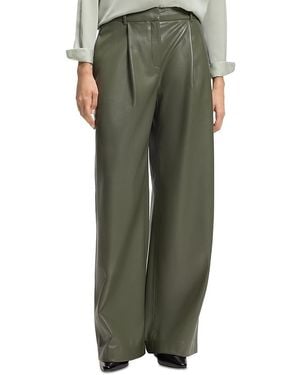 BOSS Tiana Faux Leather Wide Leg Pants - Green