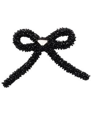 Prada Hair Clip With Crystals - Black