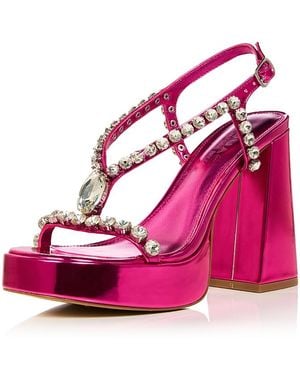 Aqua Disco Platform Sandals - Pink
