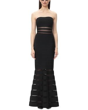 Hervé Léger The Kate Sheer Inset Bandage Gown - Black