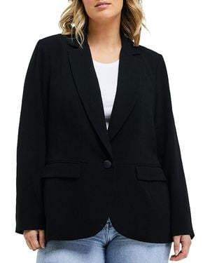 Estelle Megan Notched Lapel Single Button Blazer - Black