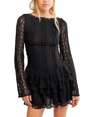 Free People Tabby Lace Mini Dress - Black