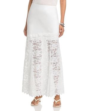 Generation Love Perrine Lace Combo Satin Skirt - White