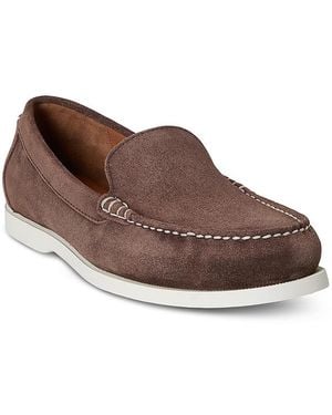 Polo by Ralph Lauren Brown Suede Slip-On Loafers with White Sole Polo Ralph Lauren Merton Suede Loafers | Neutrals | FARFETCH main image 2