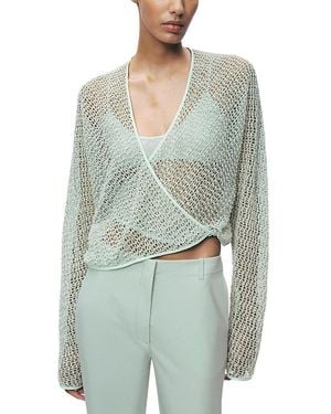 Nocturne Wrap Mesh Blouse - Green