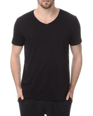 ATM Atm Slub Cotton Slim Fit V Neck Tee - Black