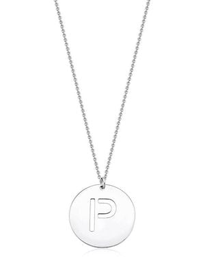 Oradina Sterling Say My Name Initial Pendant Necklace - White
