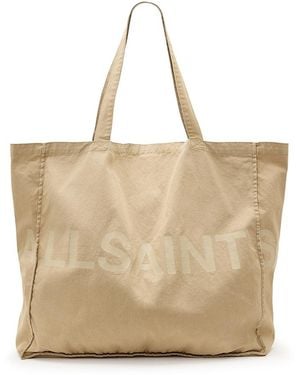 AllSaints Large Biggy Cotton Tote - Natural