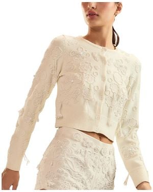 Cynthia Rowley Paloma Shrunken Cardigan - Natural