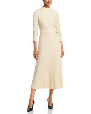 AREA STARS Molly Ribbed Midi Dress - Natural