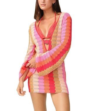 PQ Swim Thalia Plunge Cover-Up Dress - Red