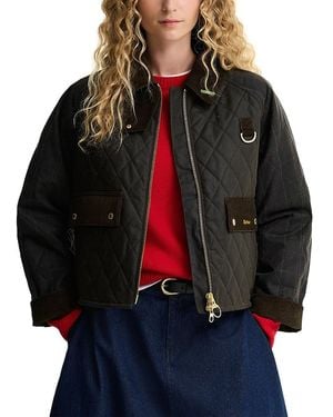 Barbour Tartan Reimagined Icons Waxed Cotton Quilted Spey Jacket - Black