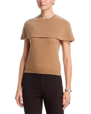 Jonathan Simkhai Yuki Cashmere Short Sleeve Cape Top - Black
