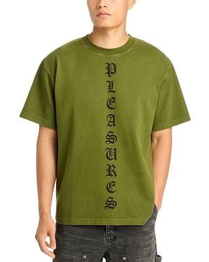 Pleasures Knight Cotton Graphic Tee - Green