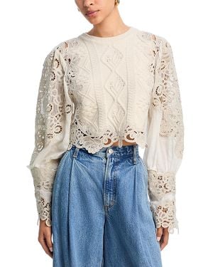 Sea Vania Lace Combo Sweater - Blue