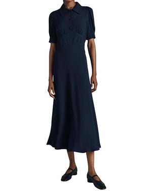 Ghost Wilma Crepe Midi Tea Dress - Blue