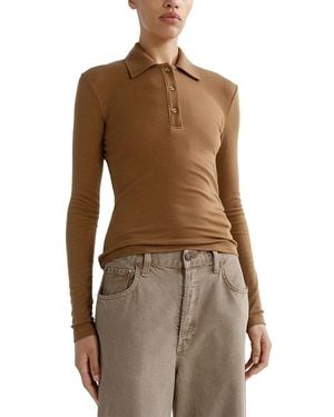 Agolde Amos Polo Collar Top - Brown