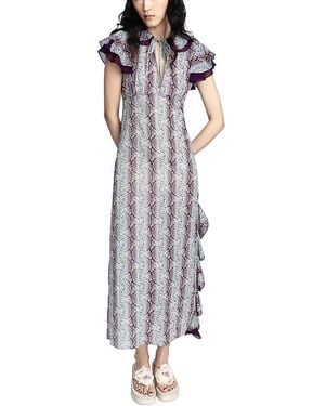 Anna Sui Ombre Ribbons Cotton Ruffle Dress - Multicolor