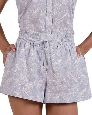 Elan Elastic Waistband Shorts - Purple