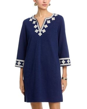 Tommy Bahama Beleza Blossom Three Quarter Sleeve Shift Dress in White