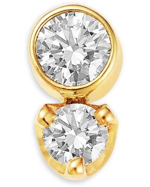 Zoe Chicco 14K Diamond Double Bezel Single Stud Earring, 0.08 Tcw - Metallic