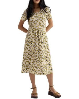Seasalt Cornwall Enor Scoop Neck Fit And Flare Midi Dress - Natural