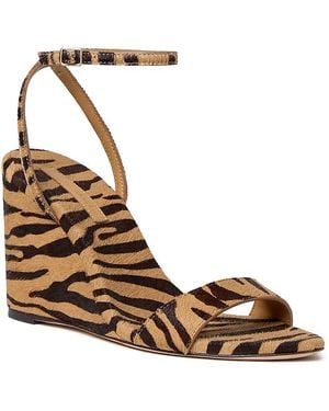 Loeffler Randall Calf Hair Wedge Sandals - Brown