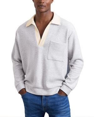 Reiss Hoyle Open Contrast Collar Polo Shirt - Gray