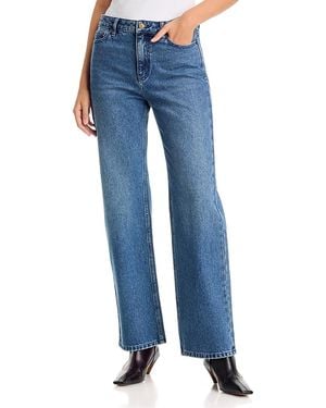 Michael Kors Cotton High Rise Straight Jeans - Blue