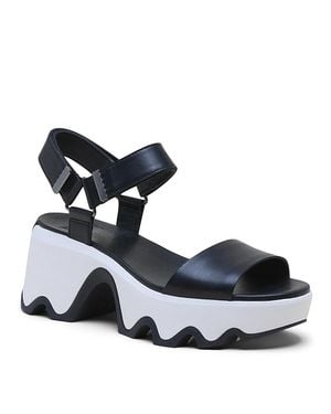 Sorel Kinetic Aura Y Strap Platform Sandals - Black