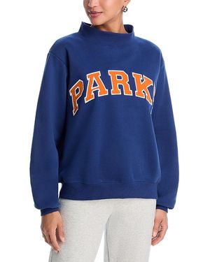 PARKE Amber Varsity Mock Neck Sweatshirt - Blue