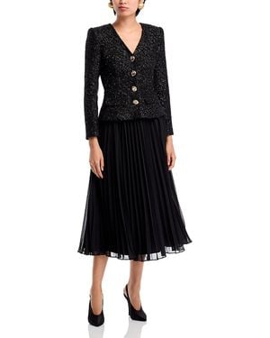 Self-Portrait Tinsel Boucle Midi Dress - Black