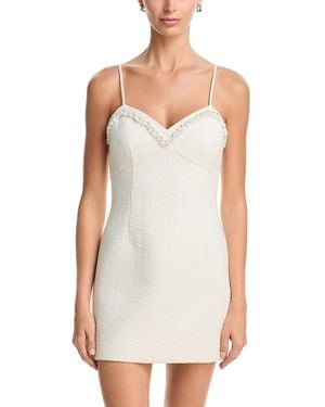 LoveShackFancy Sue Embellished Neck Mini Dress - White