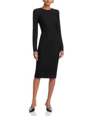 Victoria Beckham Long Sleeve Fitted T Shirt Dress - Black