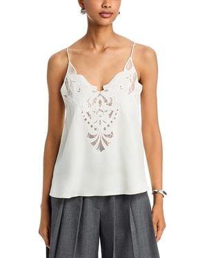 Aqua Lace Satin Inset Camisole - White