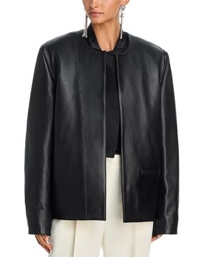 TOTEME Leather Minimal Biker Jacket - Black