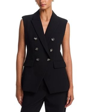 Veronica Beard Miller Double Breasted Blazer Vest - Black