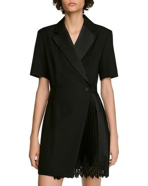 Sandro Baccarat Tailored Wrap Dress - Black