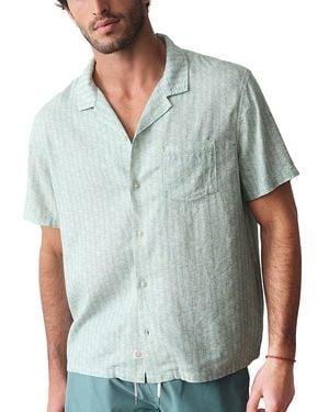 Marine Layer Pablo Tencel Linen Blend Resort Shirt - Green