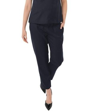 Marion All-Season Wool Under Belly Maternity Dress Pants - Blue