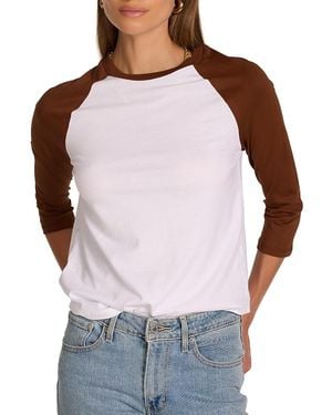 Michael Lauren Katya Raglan 3/4-Sleeve Tee - Purple