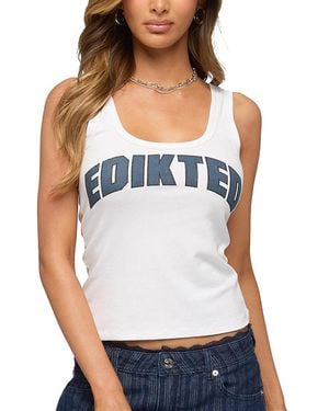 Edikted Girly Ribbed Tank Top - Blue