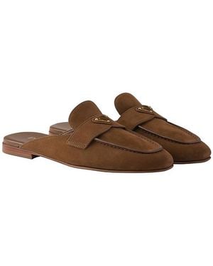 Prada Nubuck Mules - Brown